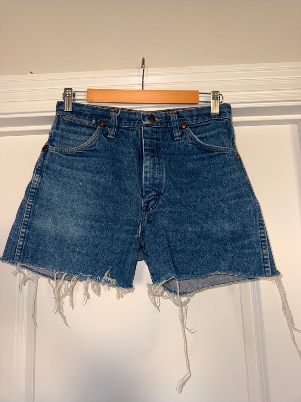 Wrangler Blue Cutoff Denim Jean Shorts